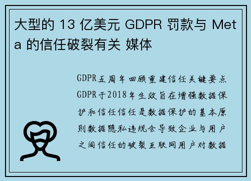大型的 13 亿美元 GDPR 罚款与 Meta 的信任破裂有关 媒体